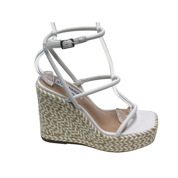 Steve Madden Womens Faux Leather Wedge Platform Sandals - Picture 2 of 6